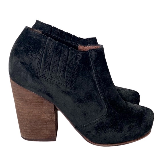 Jeffrey Campbell Yorktown Black Chunky Heeled Leather Ankle Boots Boho 8.5 - Picture 6 of 14